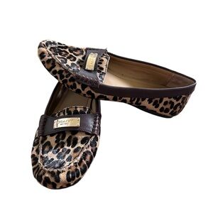 Coach Animal Print Flats with Dark Brown Trim